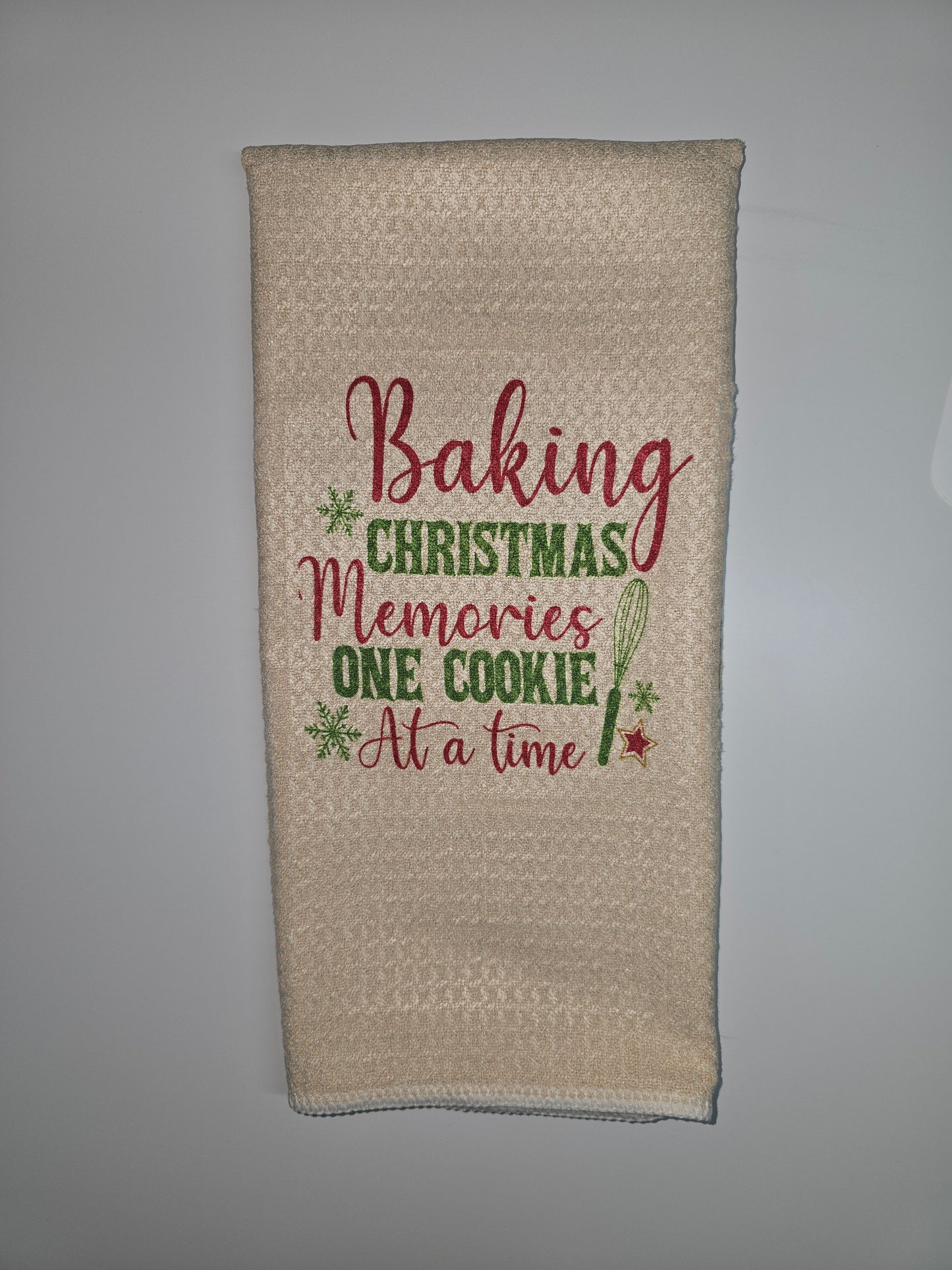 Baking Christmas Memories One Cookie At A Time Kitchen Towel-  16" x 24"