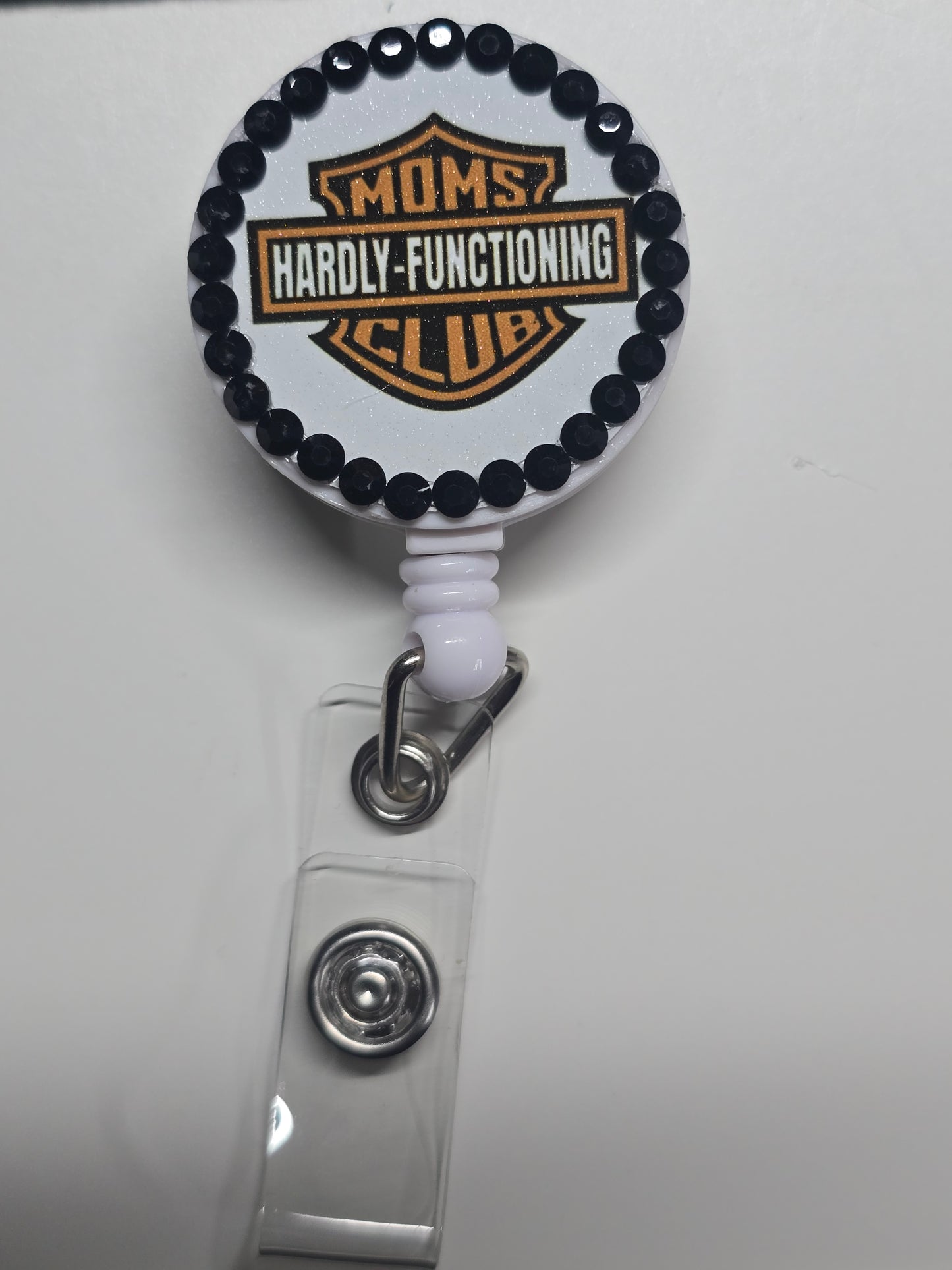 Moms Hardly-Functioning Club Retractable Badge Reel