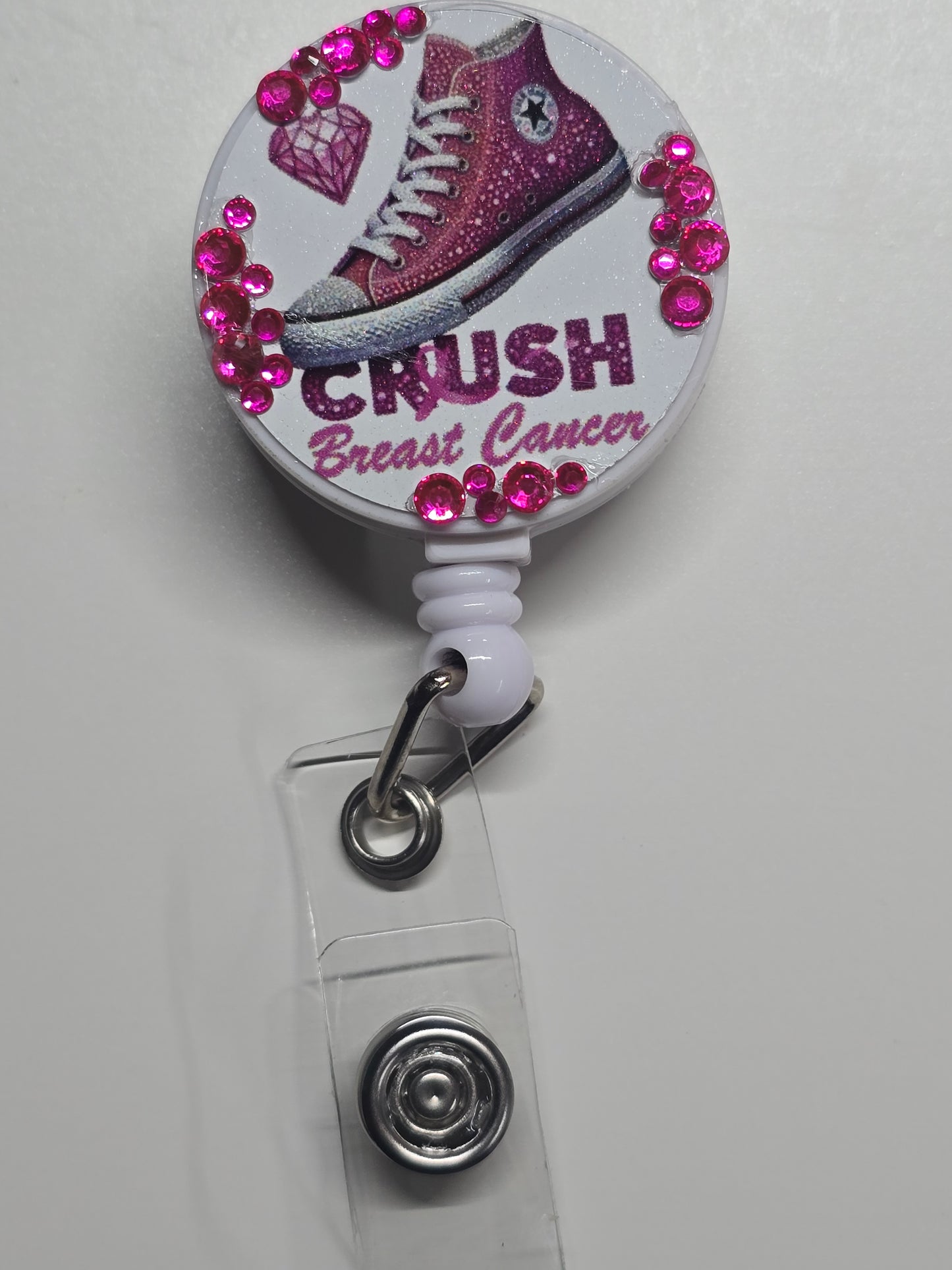 Crush Breast Cancer Retractable Badge Reel