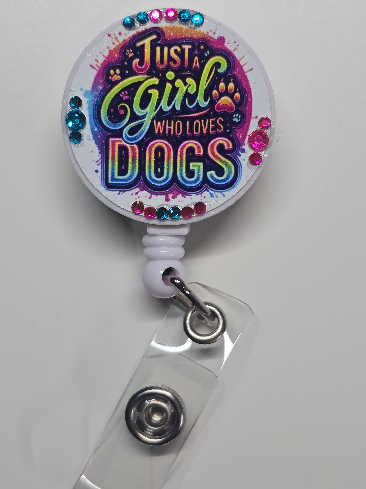 Just A Girl Who Loves Dogs Retractable Badge Reel