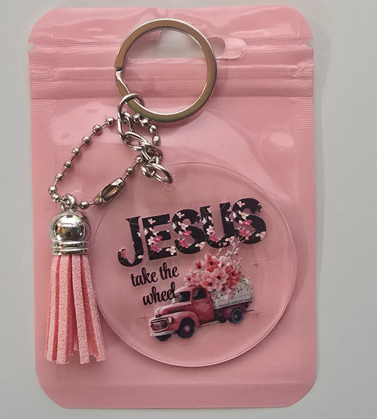 Jesus Take The Wheel Keychain