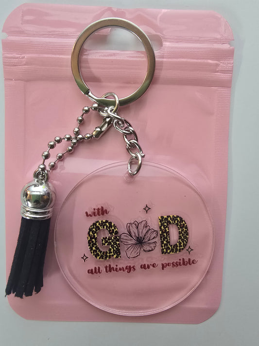 With God All Things Are Possible Keychain