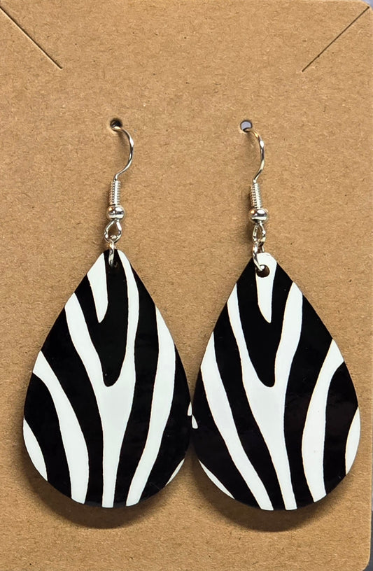 Black & White Zebra Earrings