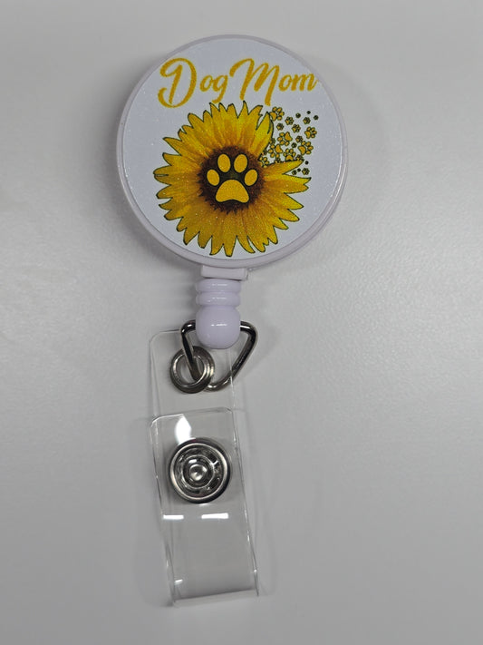 Dog Mom Retractable Badge Reel