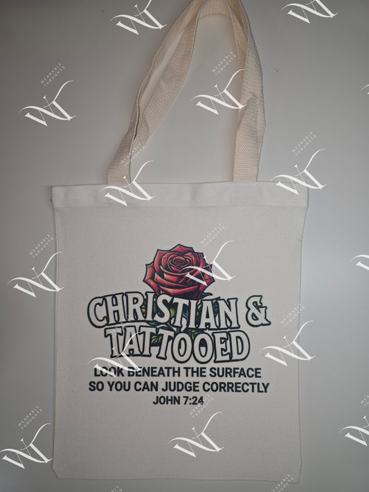 Christian & Tattoed- Canvas Tote Bag