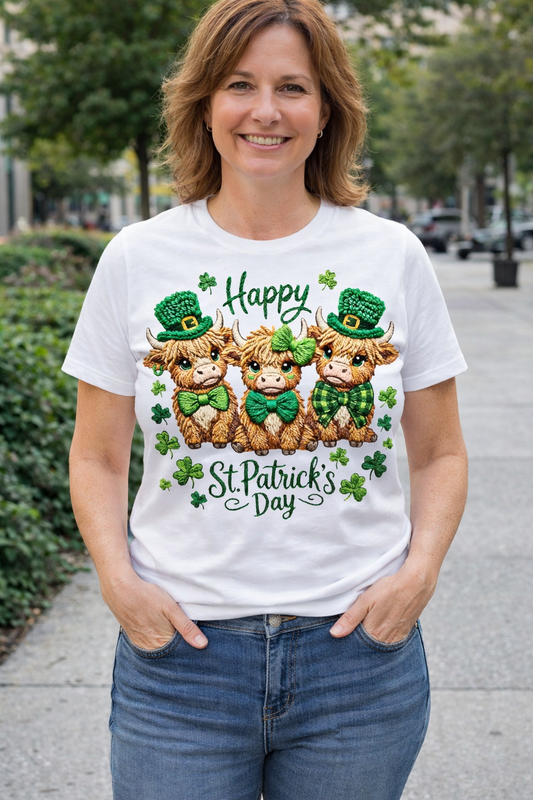 Happy St. Patrick's Day with cows shirt